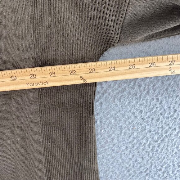 89th + Madison Sweater Womens Medium Green Open Cardigan Stretch Pockets Long - Picture 8 of 10